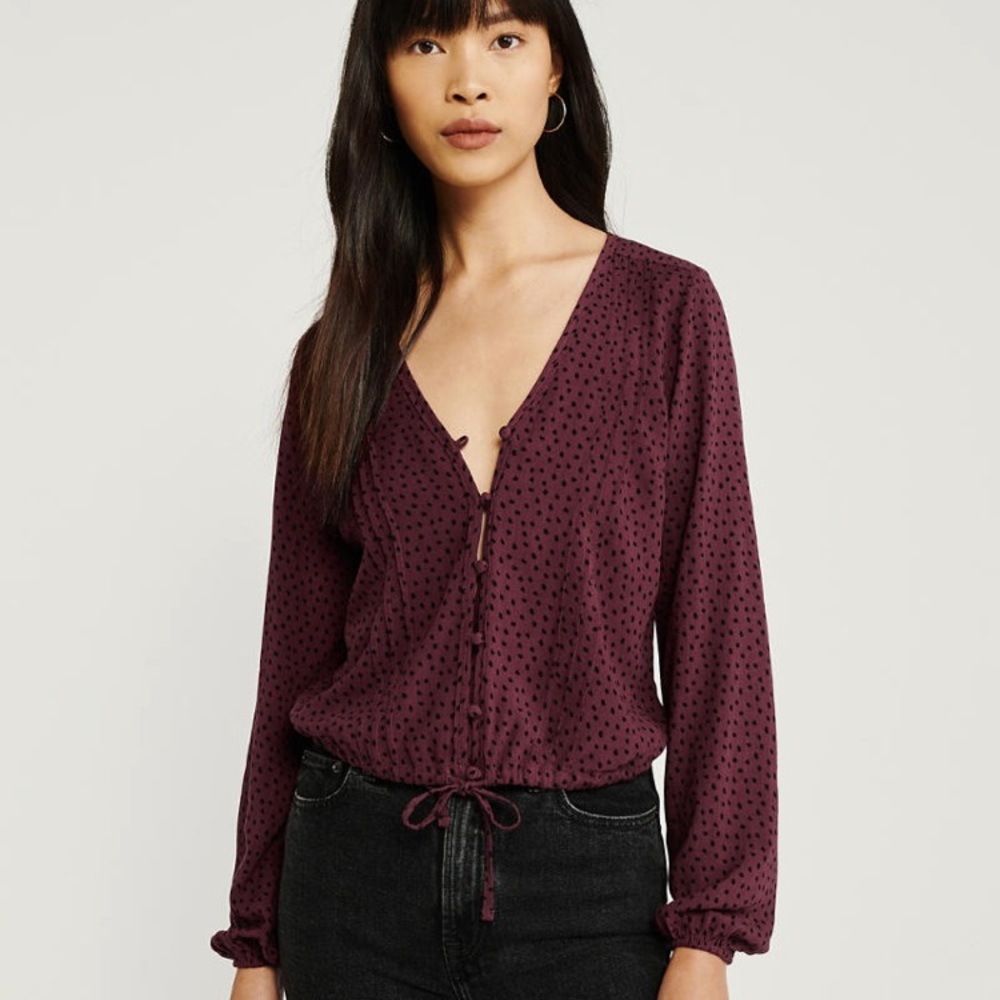 [A&F] Cinch Hem Blouse